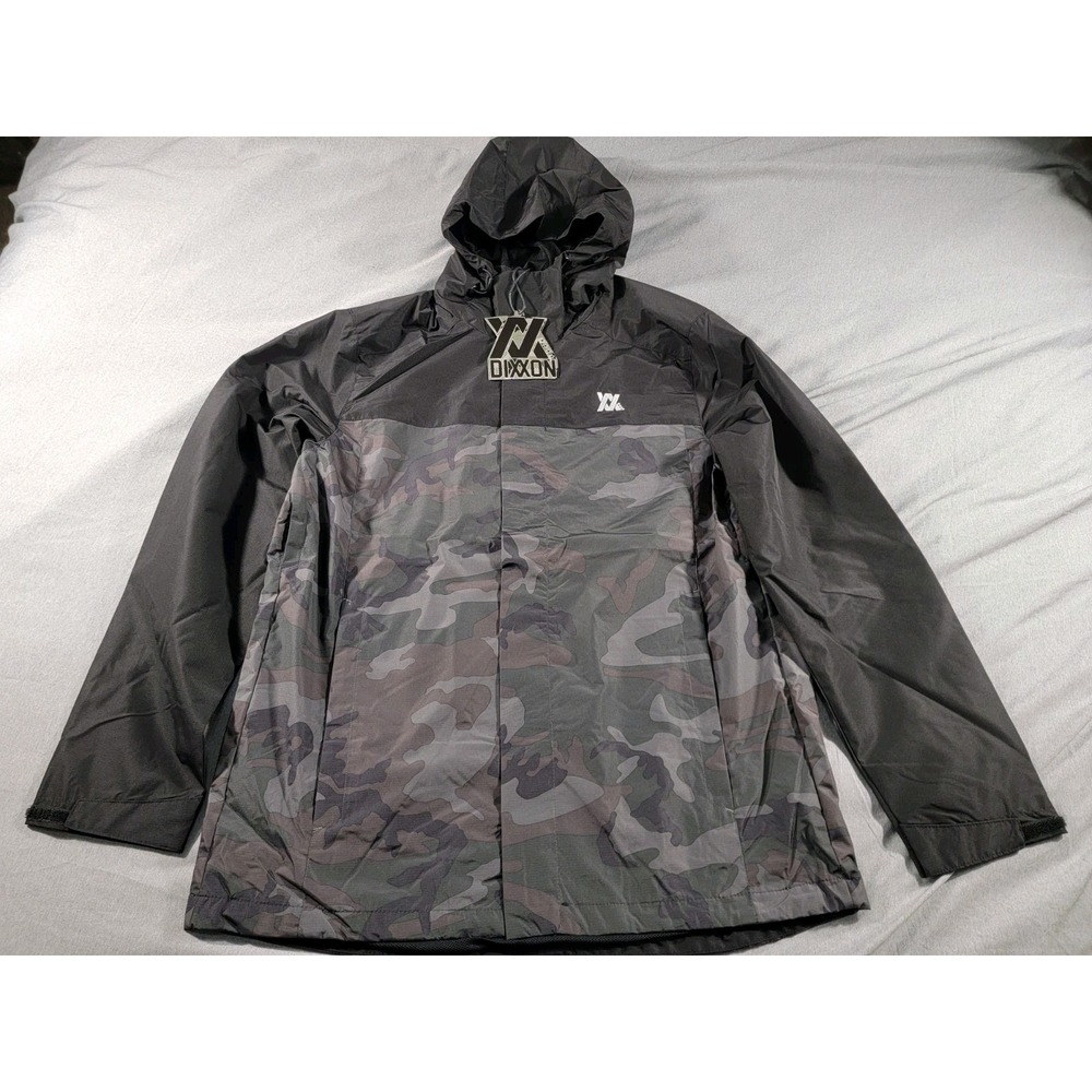 NEW DIXXON Ground‎ Up Hooded Tech Jacket Vented Water Repellant Large Camo